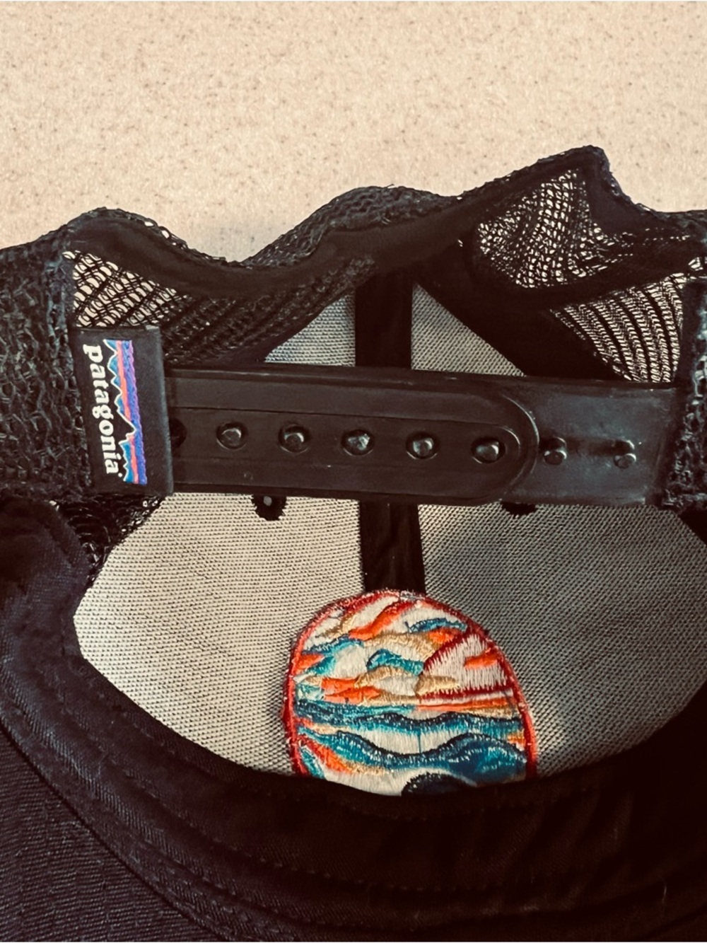 Patagonia Stained Glass Trucker Snap Back Hat Black - Picture 5 of 5
